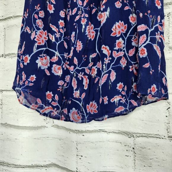 Rebecca Taylor Sleeveless Flowy Blouse Womens Size 2 Mock Neck Silk Top Lined - Picture 8 of 14